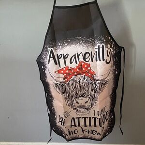 "Apparently I Have An Attitude" Graphic Kitchen Apron - Black & Red